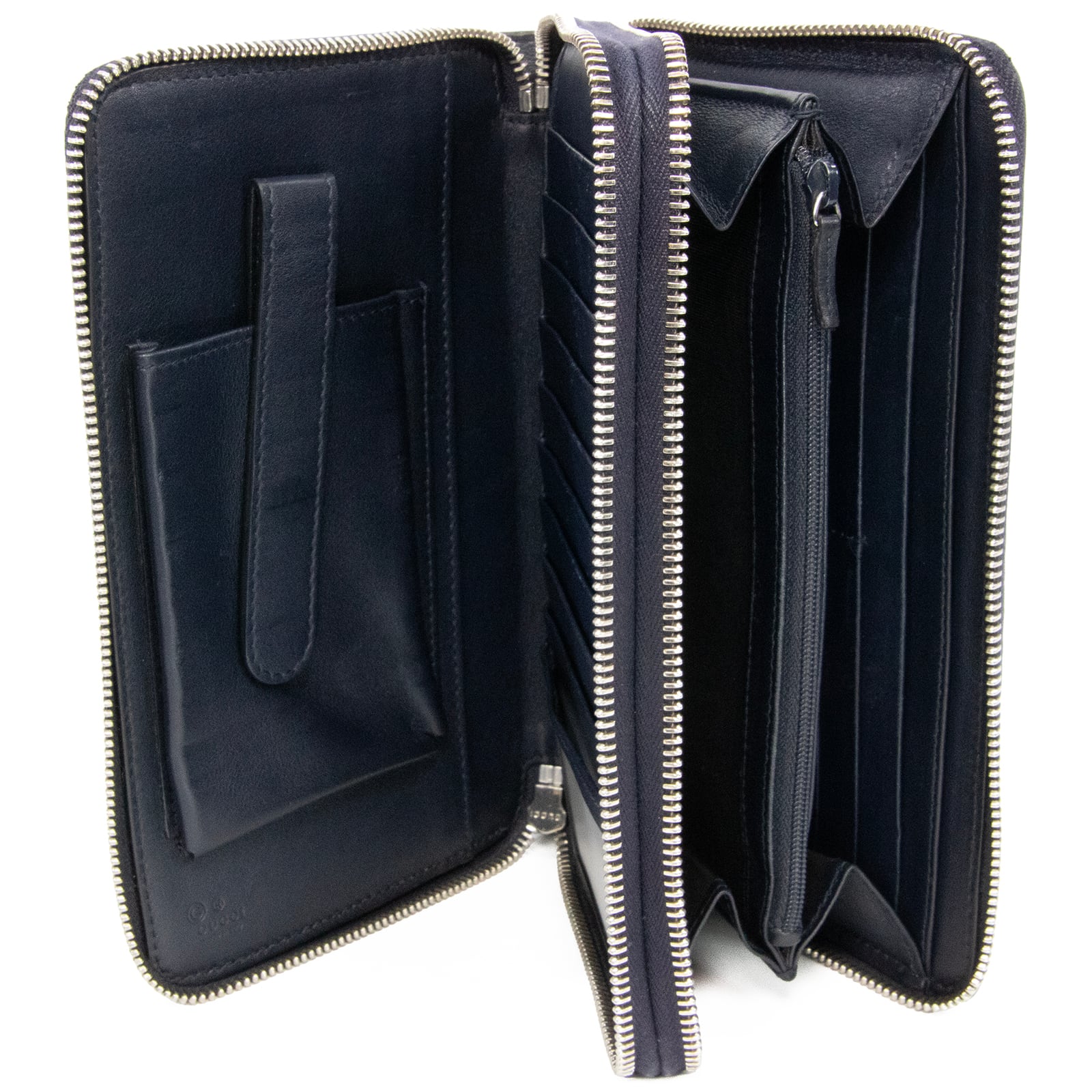 グッチ トラベルケース 長財布 ダブルファスナー マイクロシマ GG レザー 黒 本物 送料無料 グッチ 長財布 ダブルファスナー トラベルケース