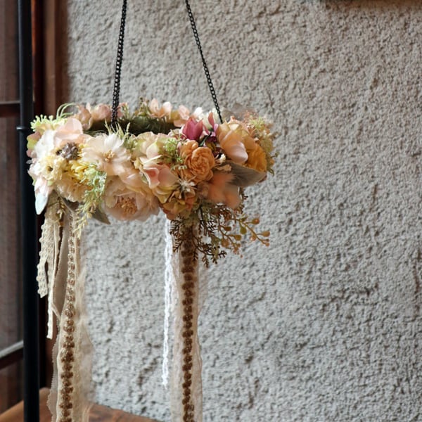 プリザードフラワー ドライフラワー フラワーリース大 te0014 | TIEDE