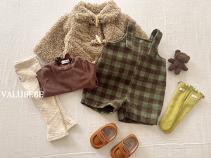 【予約/特典】valu bebe / Almond check overalls