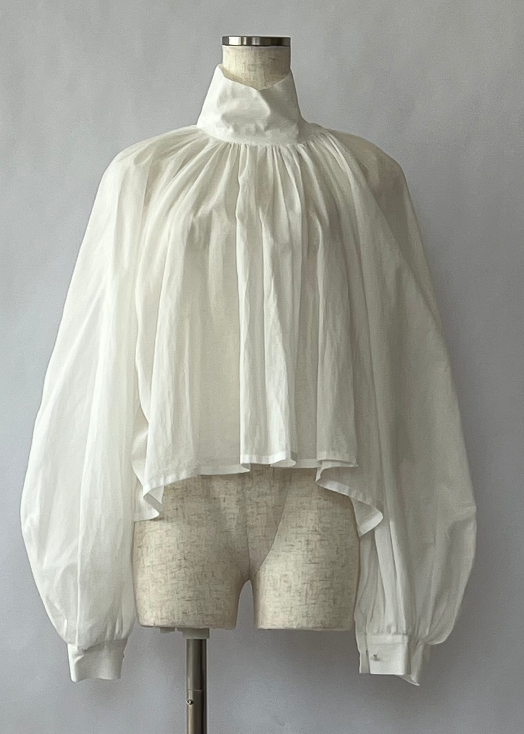 Bouffant sleeve blouse バッファンスリーブブラウス/コットンホワイト  