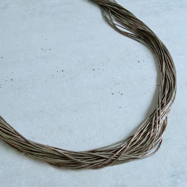 【J400】ヴィンテージ 30連　リキッドシルバー　ネックレス