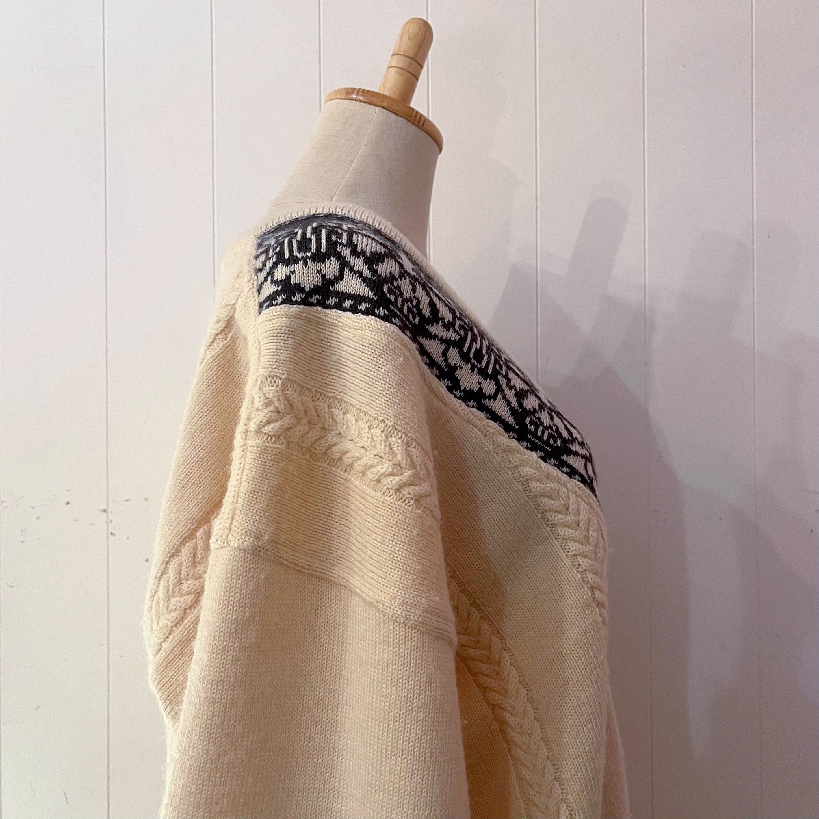 nordic cable v neck sweater