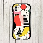 受注生産 iPhoneケース パステル図形のメンフィス柄｜幾何学モチーフ PABS006D
