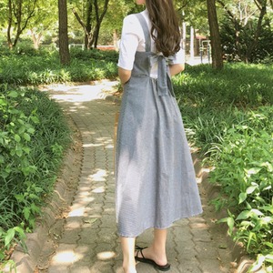 ギンガムチェック　バックリボン　ワンピース