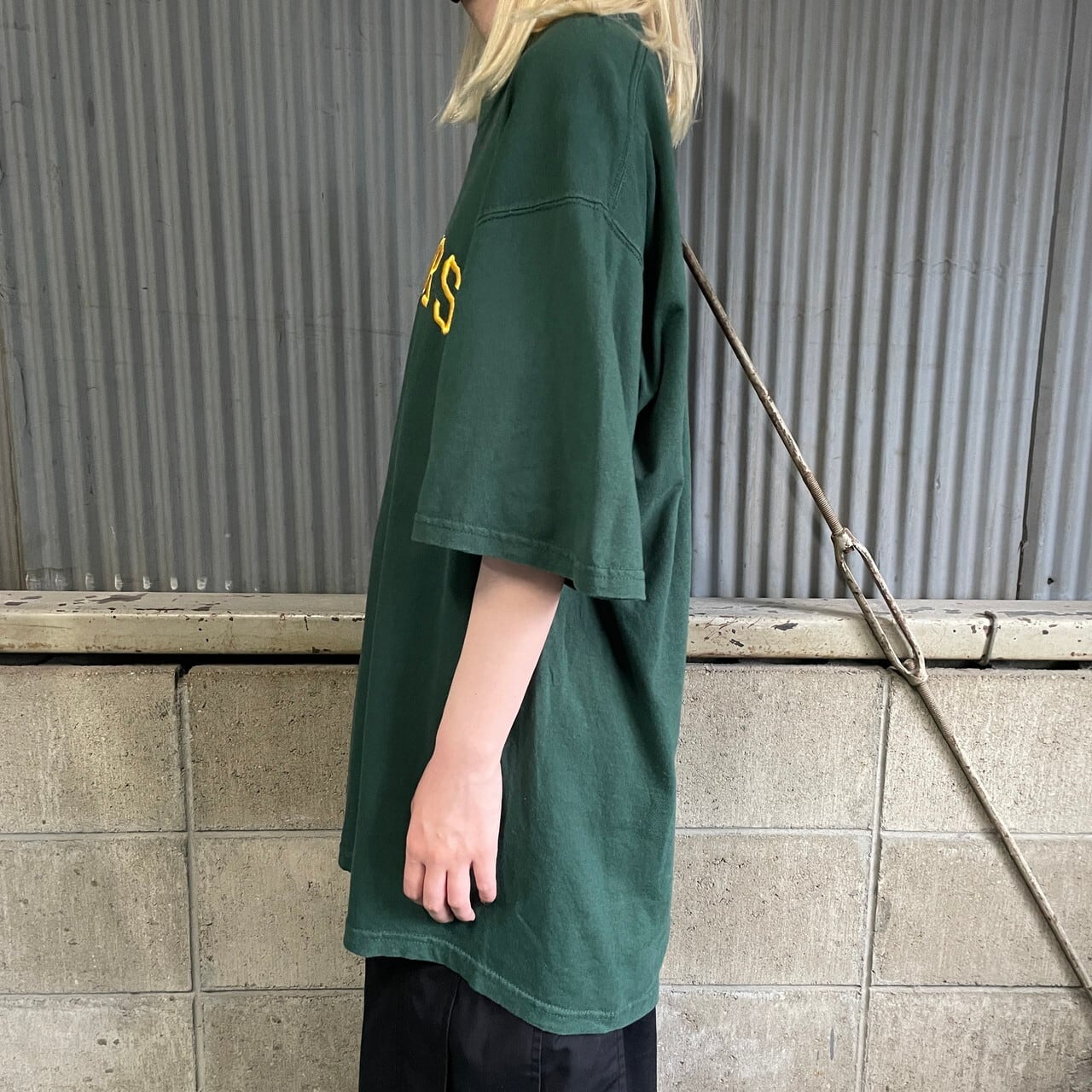 グリーンベイ・パッカーズ ラガーシャツ XL NFL グリーンベイ・パッカーズ ロゴ刺繍 Tシャツ メンズXL 古着 GREEN