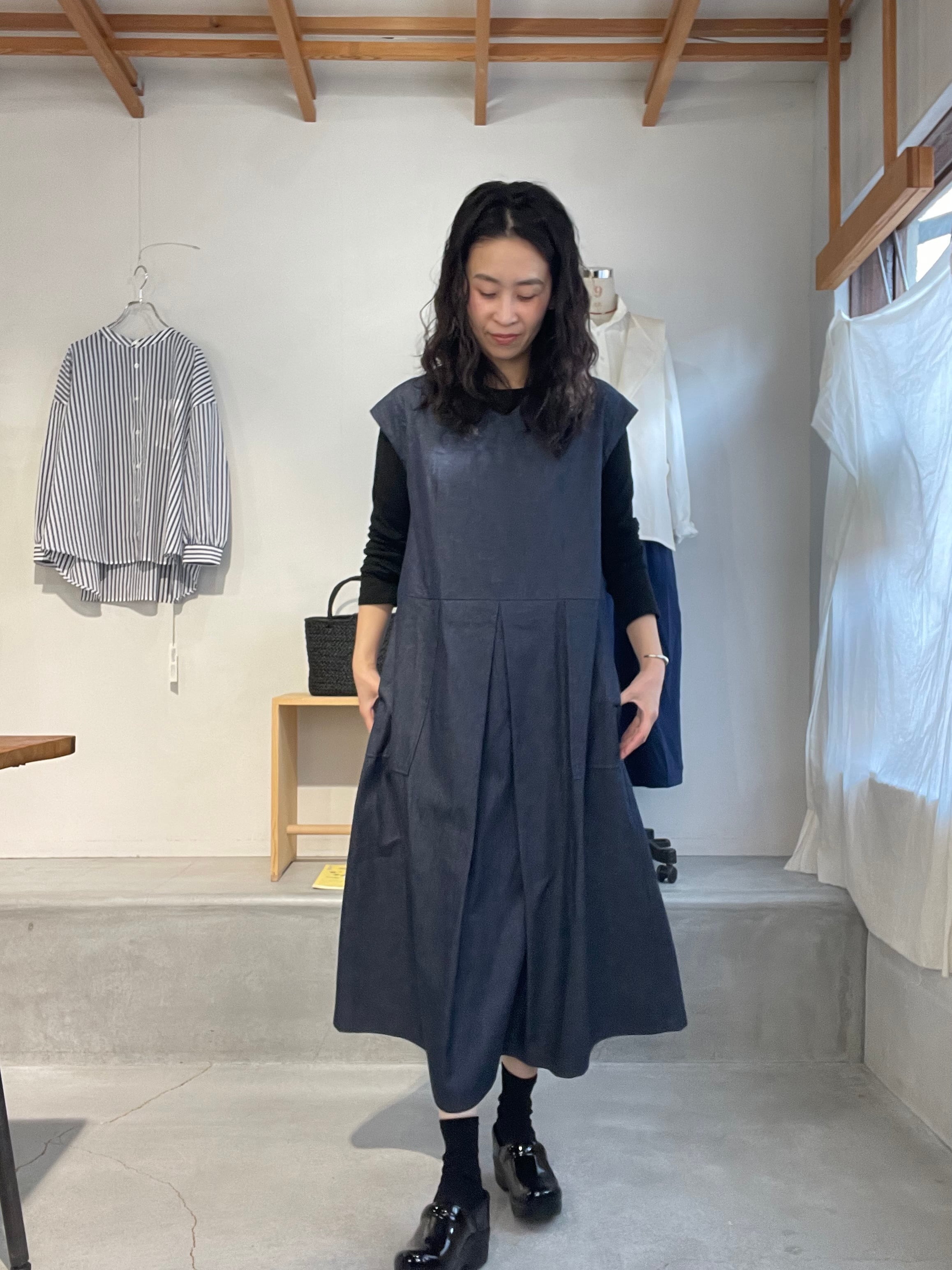 Linenya フロントタックワンピース デニム