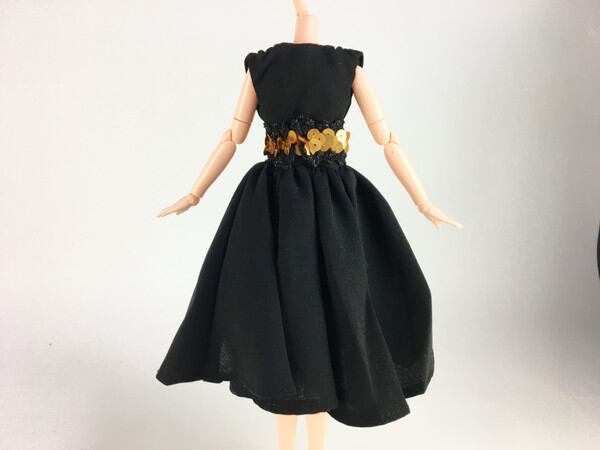 ドール服 1/6 女性用27 ベルトドレス ブラック Dress VG #1 - 画像4