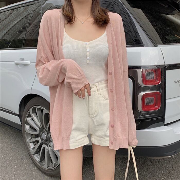 薄手ブラウス トップス サマールーズセーター コート ロング 夏物 1号婦人25423178524