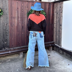 アフリカンラップデニムパンツ