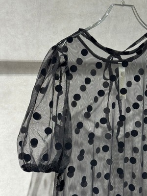 flocky dot sheer one-piece