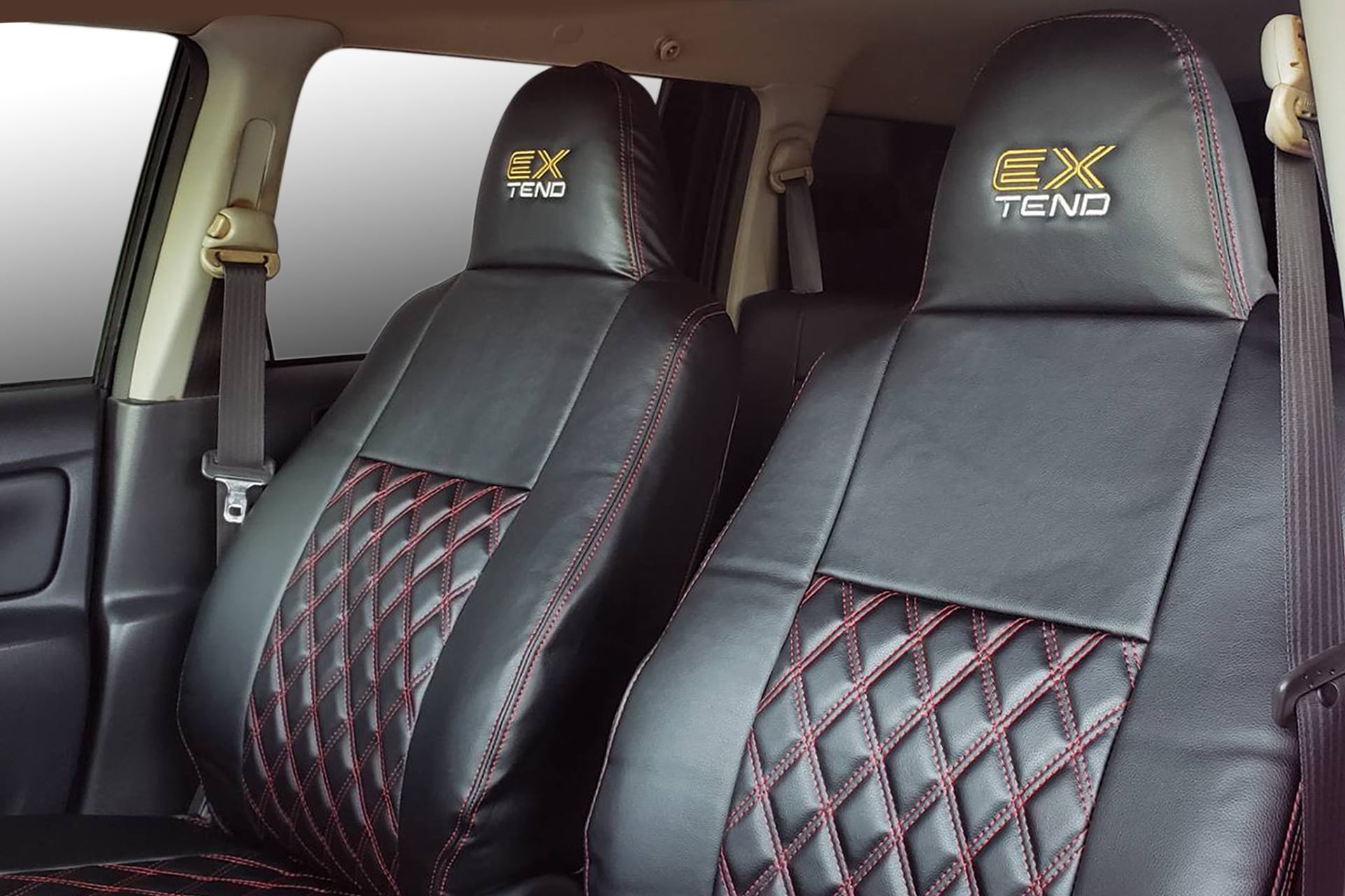 50プロボックス EXTENDオリジナルシートカバー《ブラックxレッドステッチ》｜50PROBOX EXTEND ORIGINAL SEAT COVER《BK》