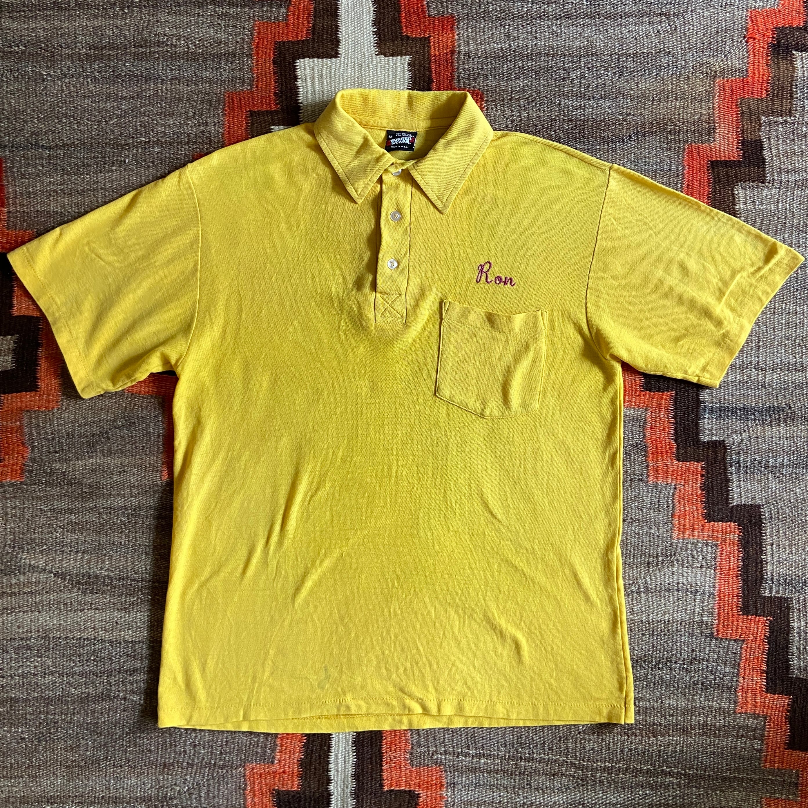 1980s Screen Stars Polo Shirt M Made in USA F758