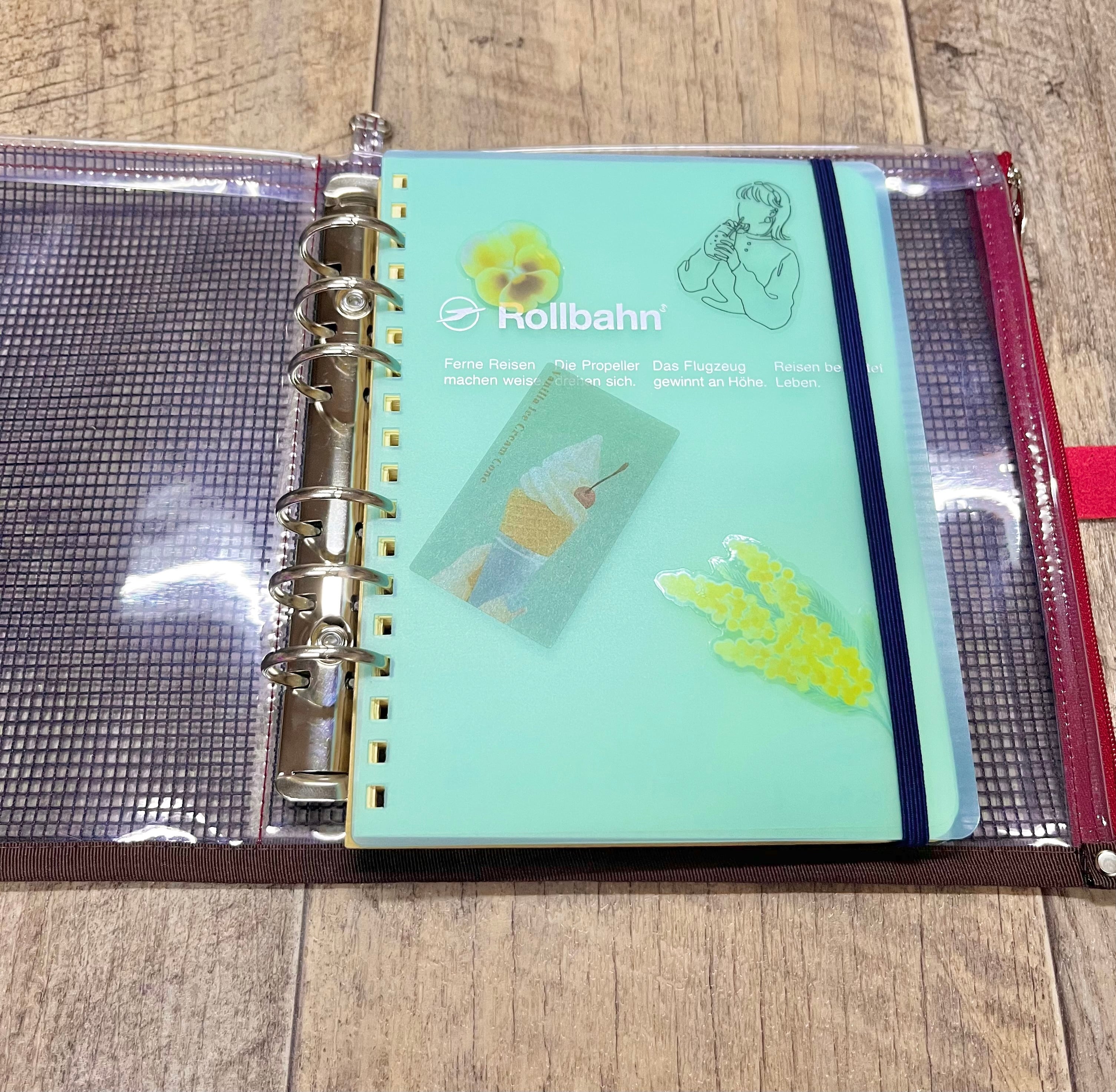 ハンドメイド 麗しきブルーのバインダー ルーズリーフバインダーA4