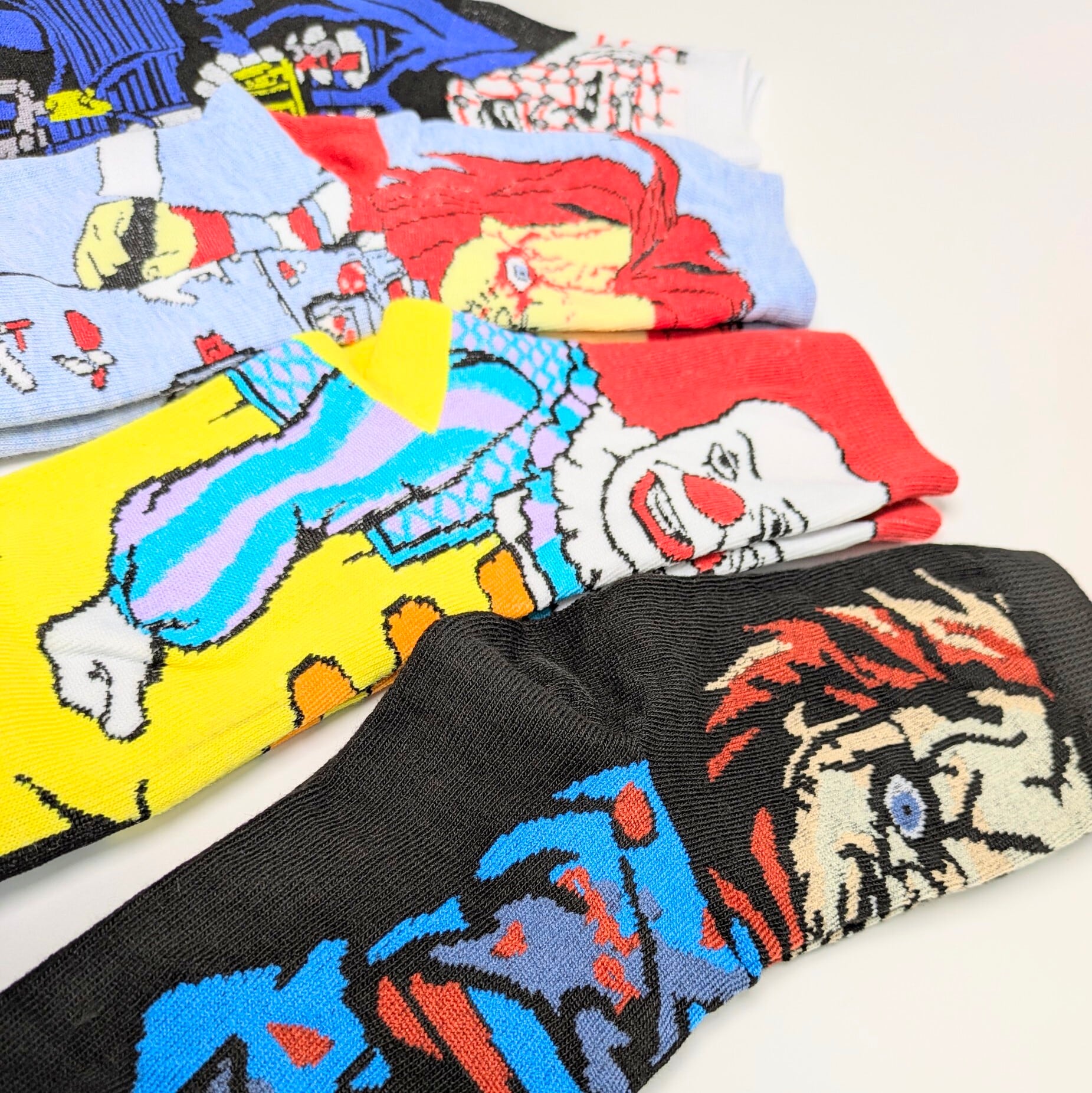 ♧ 再入荷!SPECIAL PRICE!【 crew socks / クルーソックス 】【B】『 HORROR MOVIE Character Socks 4P SET 』ホラー映画キャラソックス4足セットⅡ 〚アメリカン雑貨 アメトイ〛