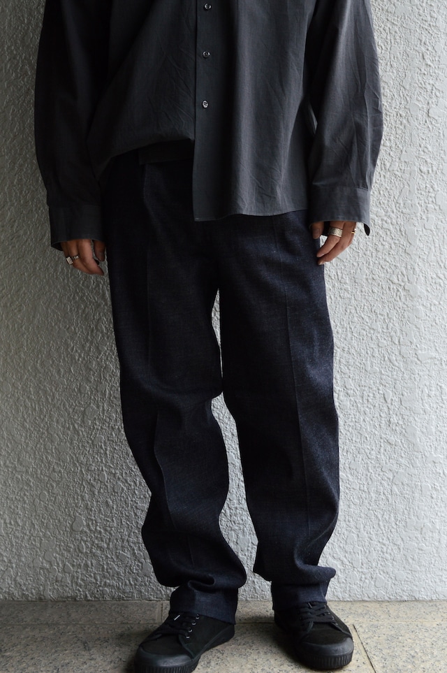 Sugar&Co 1Tuck Rigid Denim Trouser by Daddy's Pants Regular Fit From JPN Okayama Denim Slacks シュガーアンドコー デニムスラックス リジッドデニム 日本製