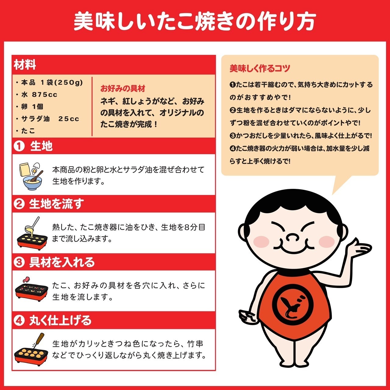 ＜9/1～9/10発送＞【1セット】元祖どないや×通販の虎『たこ焼きミックス粉』・画像3