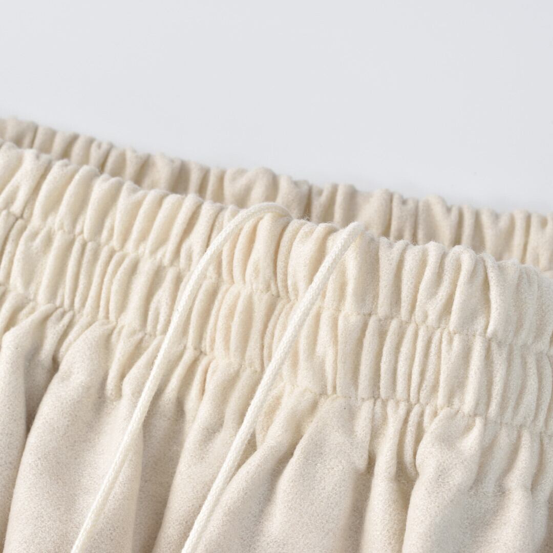 atelier naruse アトリエナルセ ウールジャージーギャザースカート・キナリ ウールジャージ生地を使った暖かくて軽やかなスカートです【送料無料】