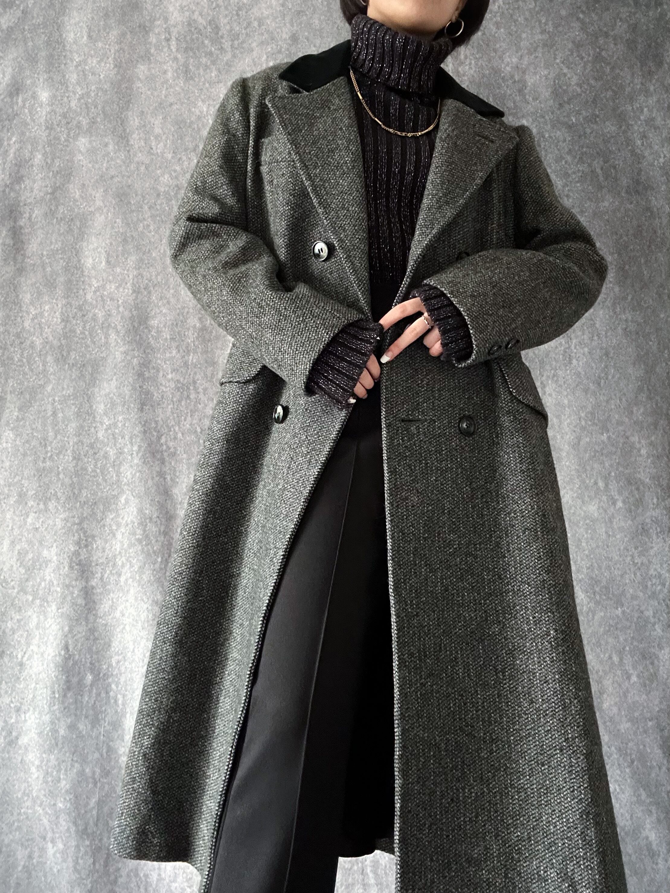 90s 2way purewool stand collar chester coat 90年代 ウールコート