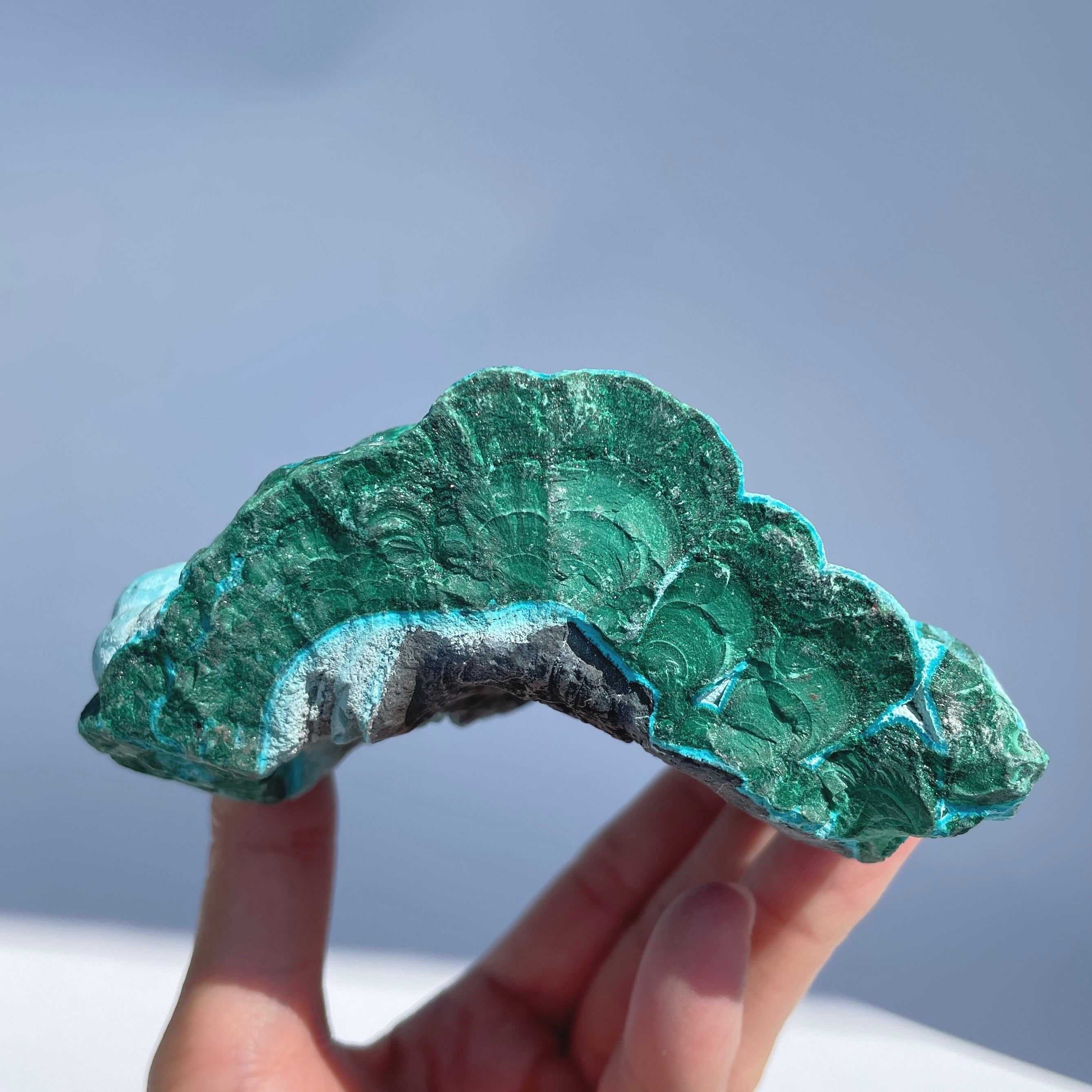 マラカイト with クリソコラ（マラコラ） 原石03◇ Malachite with