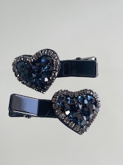 ビジューミニハートクリップ(2個セット)