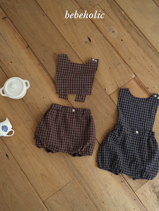 ⭐︎即納⭐︎[bebeholic] check suspenders SET
