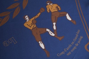 【A PIECE OF CHIC】SILK SCARF / COMBAT - DEEP BLUE