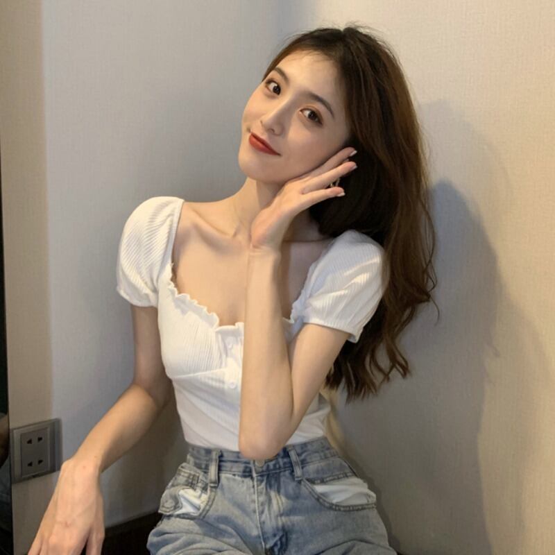 ブラックショートTシャツ サマースリム薄手カラーコート 夏物 スクウェア YY-ファッション12501060269