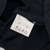 90s イタリア製 KATHARINE HAMNETT DENIM キャサリンハムネット ワンポイント ショート丈 半袖 Tシャツ カットソー S/ブラック レディース