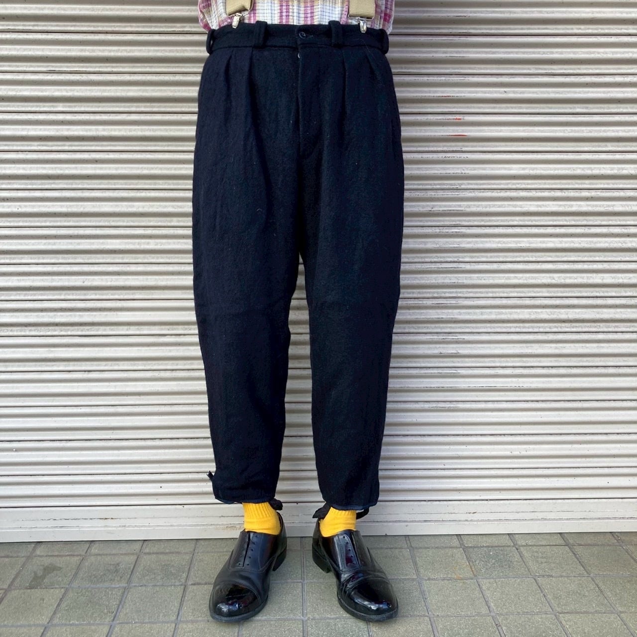 30’s〜Euro Vintage Slacks 針シンチ 20s 30s Euro Vintage ウール スラックス 針刺し バックルバック