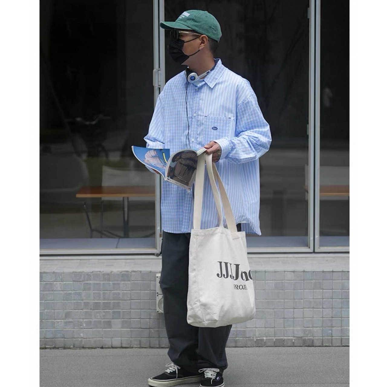 Mixed stripe relax fit shirt 1142 - 10