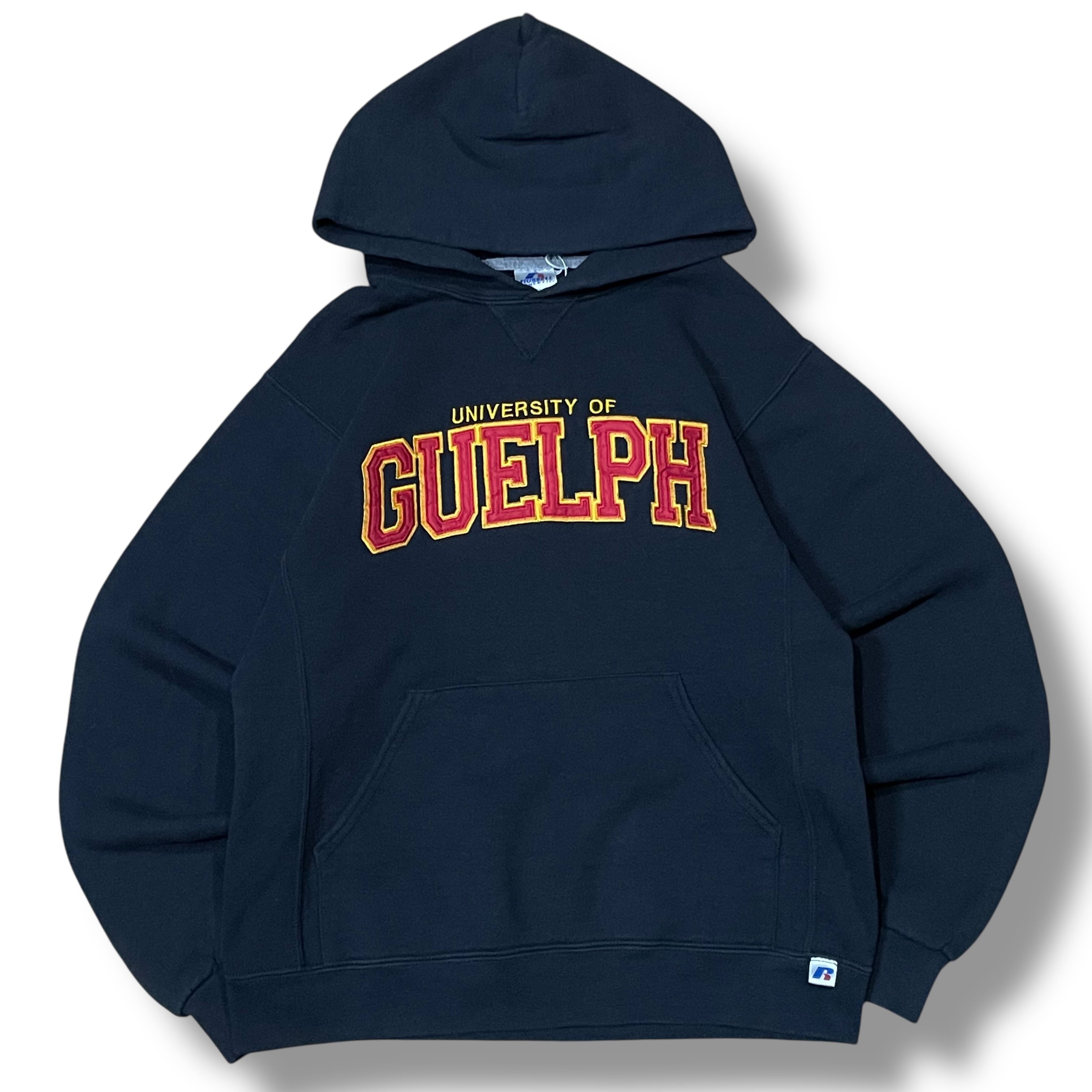 90s Russell Athletic フーディスウェットカレッジロゴネイビー 90s 90年代 ラッセルアスレチック アメリカ製 パーカー 紺 ネイビー