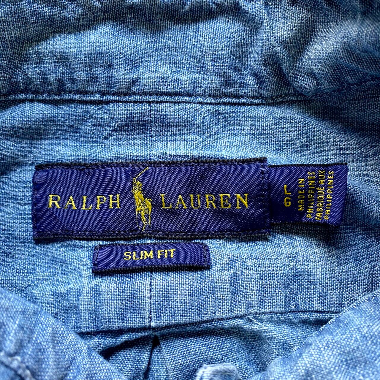 Ralph Lauren ラルフローレン 長袖 シャンブレーシャツ メンズL 古着