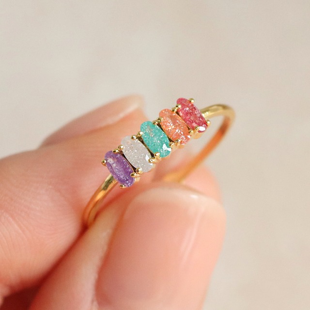 pastel mood rainbow ring / パステルムードレインボーリング