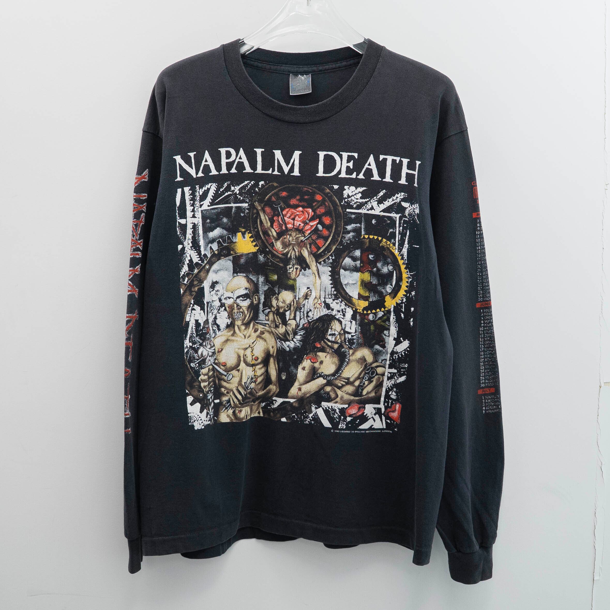 Napalm Death " Campaign For Musical Destauction 1992 L/S " Screen Stars XL 【A7-214】