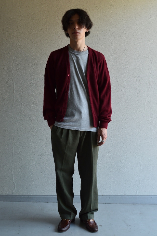 KINGS ROAD by Sears 1970's ORLON ACRYLIC Vintage Knit Cardigan Burgundy キングスロード シアーズ 70s オーロンアクリル カーディガン