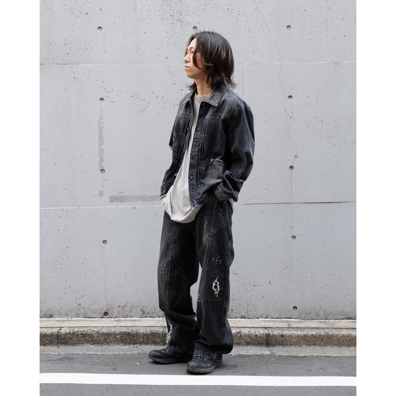 Professor.E ](プロフェッサーイー) 25SS-PE-JKT-13 DISTRESSED PLEATS