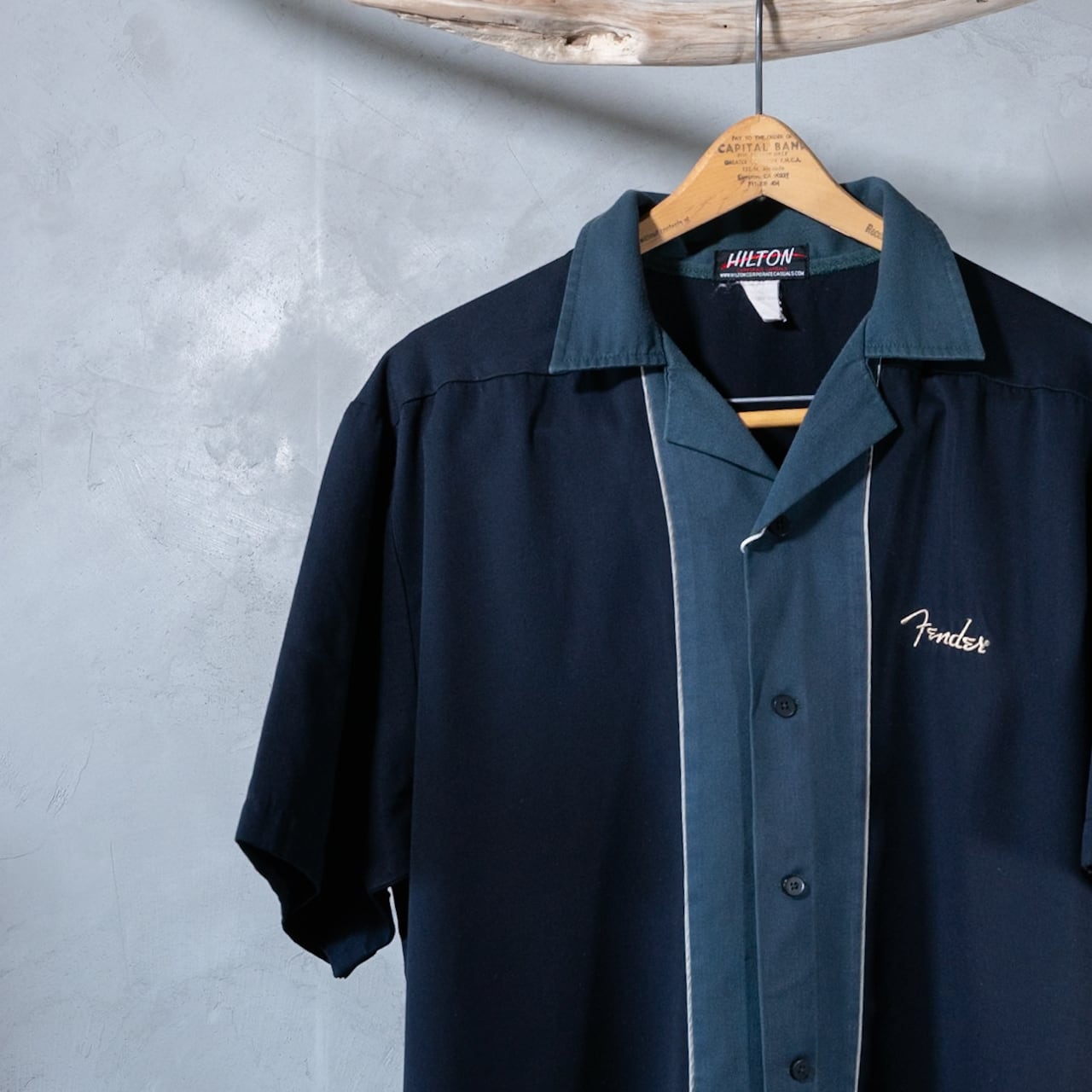 90s~ ヒルトン ボーリングシャツ “Fender”