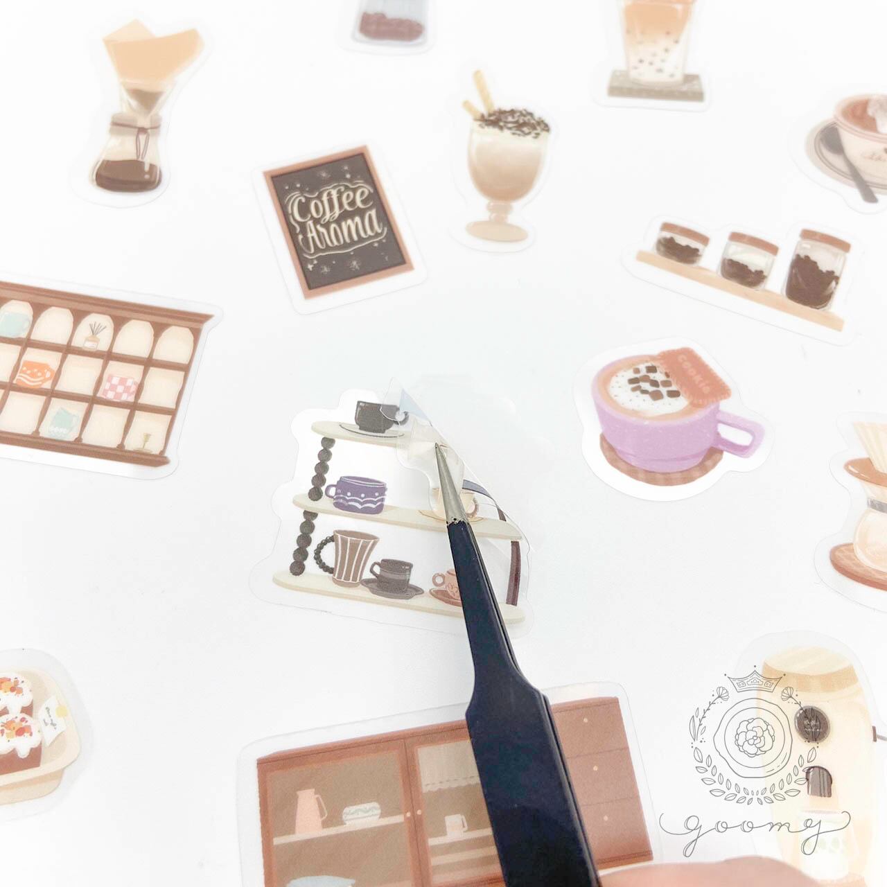 ★新品★メルティカフェ  フレークシール  4種セット フレークシール 今日もカフェ ボタニカル | rocca rocco