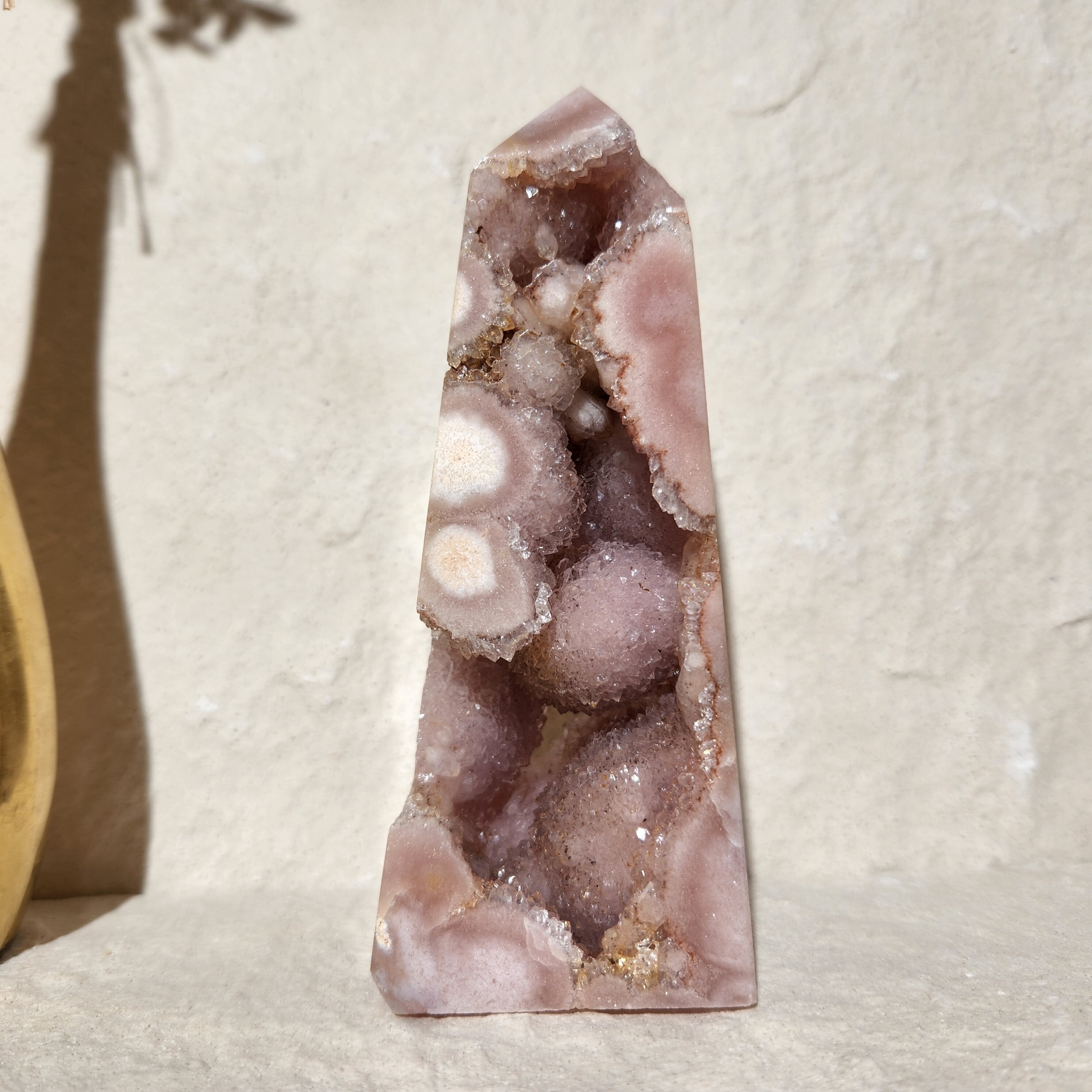 高品質ピンクアメジスト原石ジオードフラワーアゲート