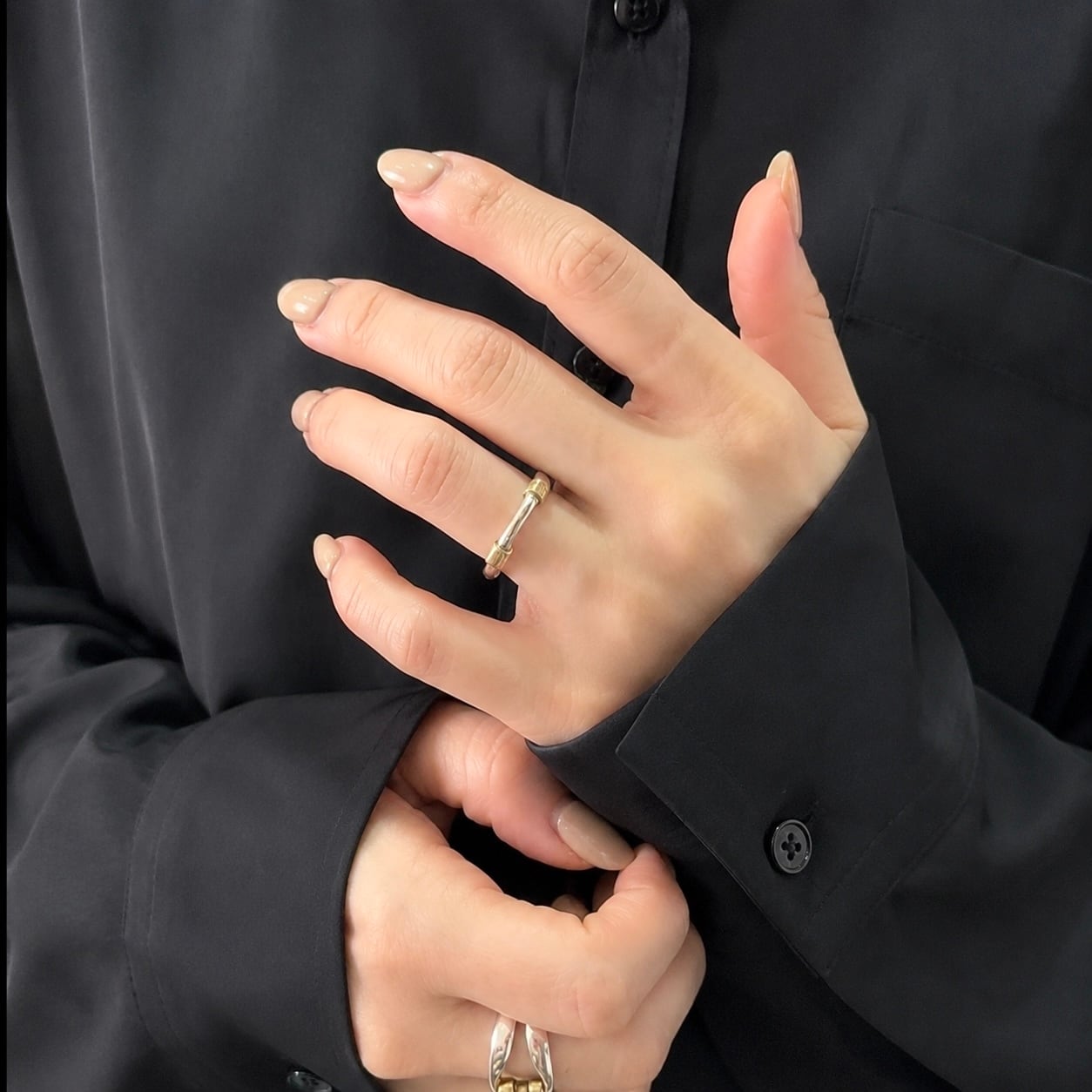 希少【TIFFANY&CO】【8号】2825 silver925× 18K YG コイルリング 8-9号