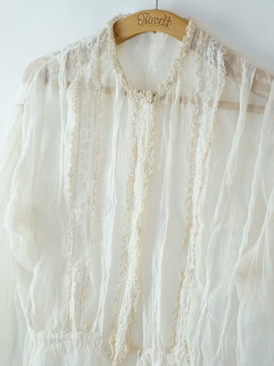 1920'S FRENCH ANTIQUE SILK BLOUSE