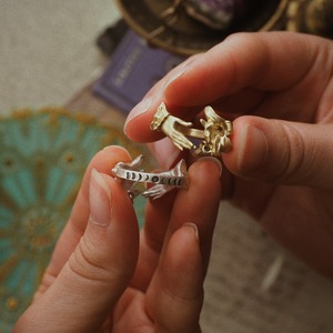 White lily silver ring