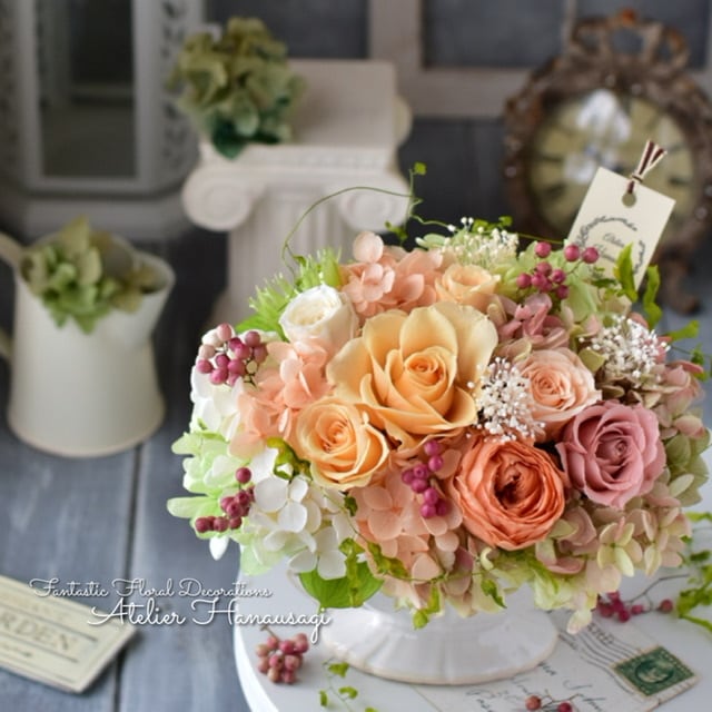 ブリザーブドフラワー　花束　お祝い　お見舞い　プレゼント　花　和風　陶器
