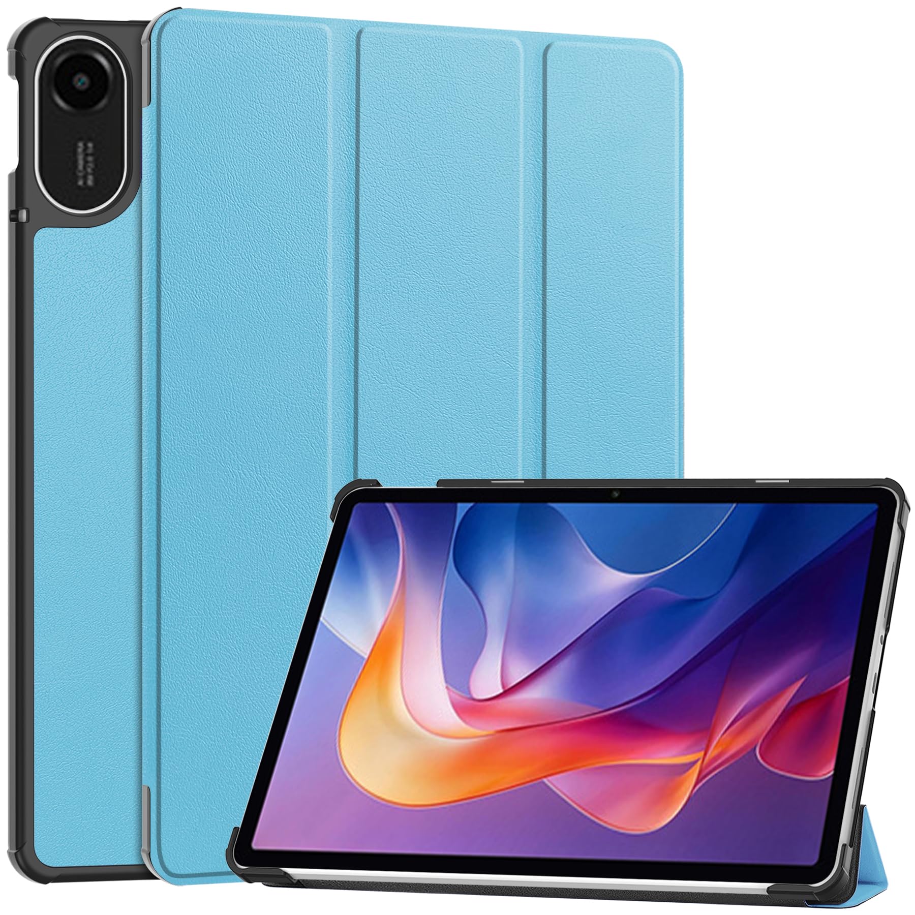 Gosento For Xiaomi Redmi Pad2 ケース スタンド機能付き 開閉式三つ折薄型スタンドケース PUレザー Redmi Pad 2 11インチ(2025) カバー (スカイブルー)