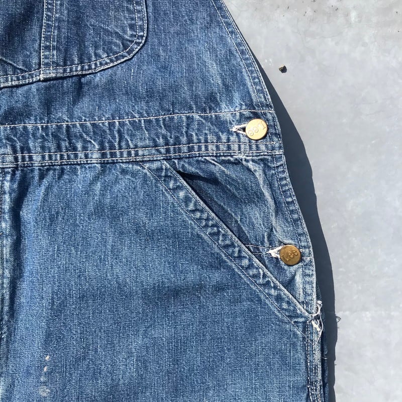 Lee　60's　デニムオーバーオール　ヴィンテージ　USA製 60's Lee リー デニム オーバーオール JELT DENIM トリプルステッチ