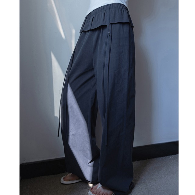 drawstring wide pants