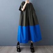 バイカラー ワイドライン ワンピース 30252