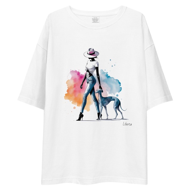 Watercolor silhouette No1 ユニセックス ビッグシルエット Tシャツ A0100