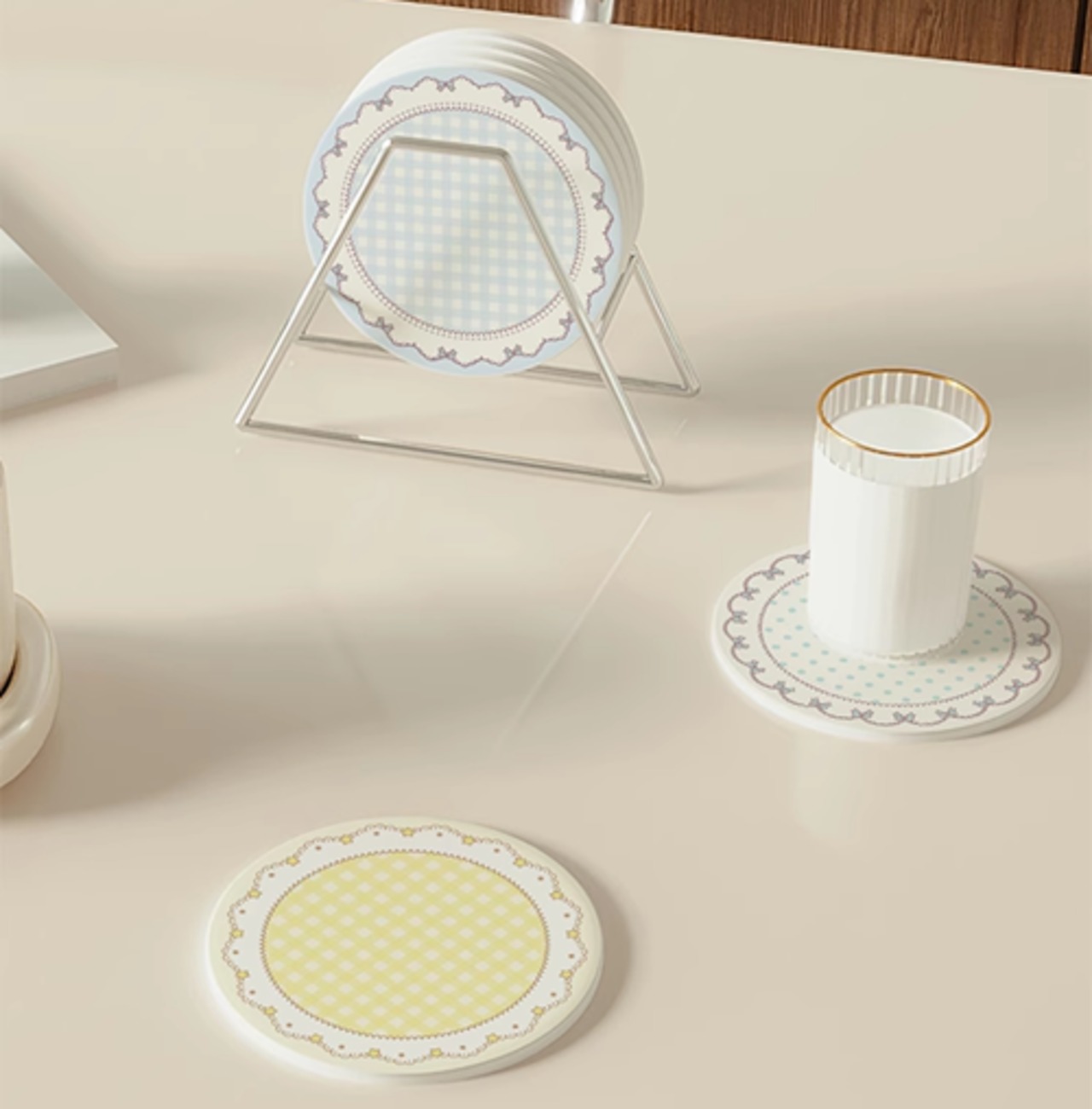 レースデザインコースター　(全4種)　【sam199】