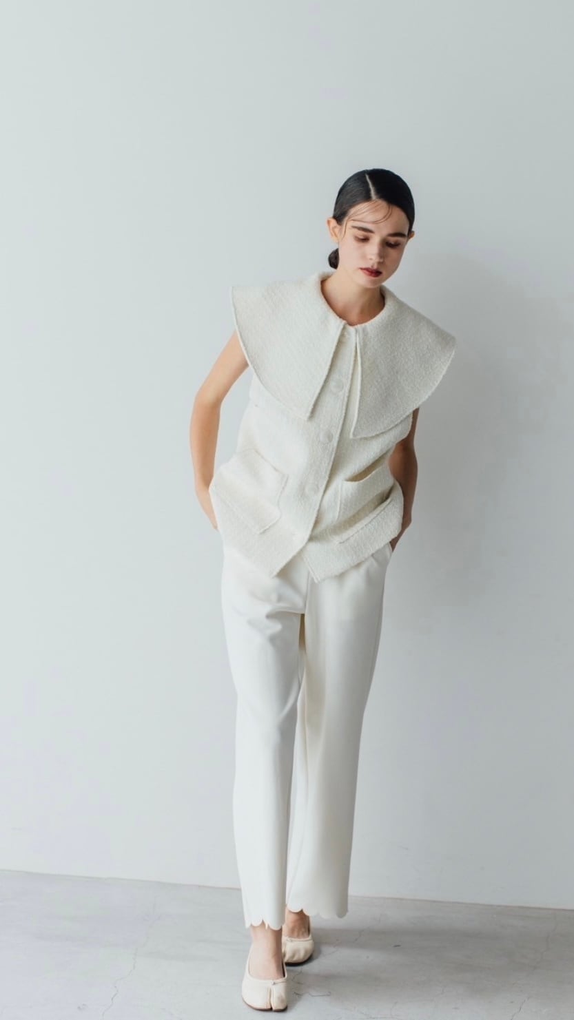big collar gilet (ivory) | e L L a